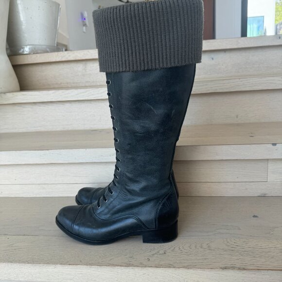 Cole Haan Nike Air Sole Whitley Knit Cuff Knee High Slip On Boots Size 8 - Picture 10 of 16